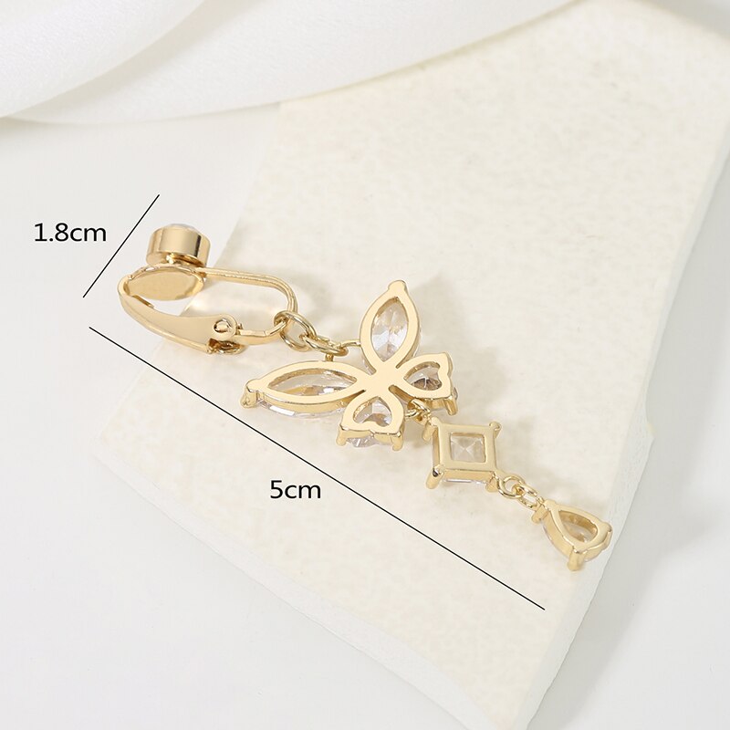 Butterfly Shape Clip On Fake B - Body Jewelry Belly Button Rings recension och pris