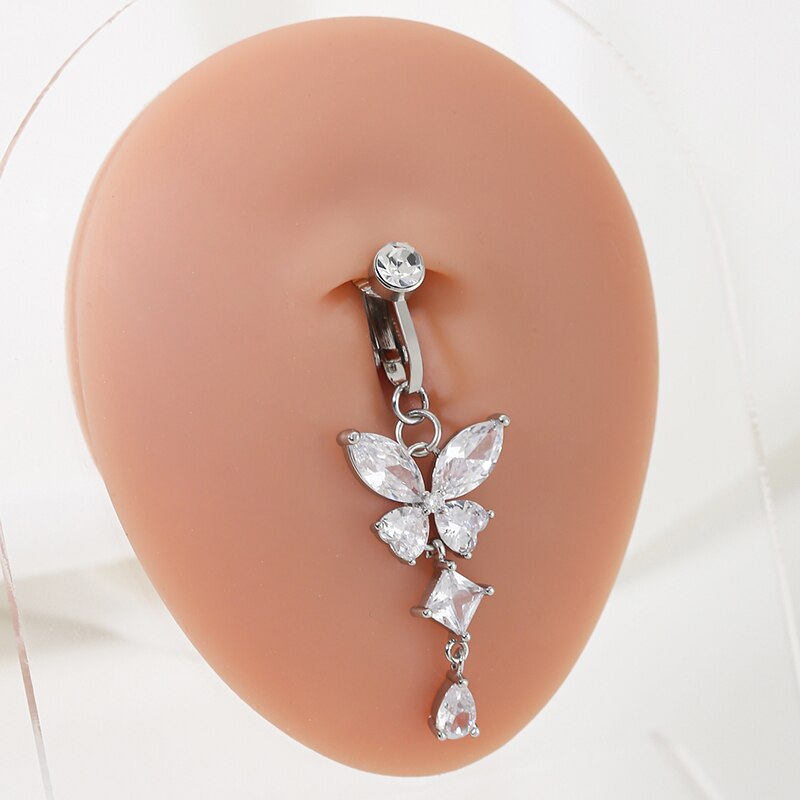 Butterfly Shape Clip On Fake B - Body Jewelry Belly Button Rings recension och pris