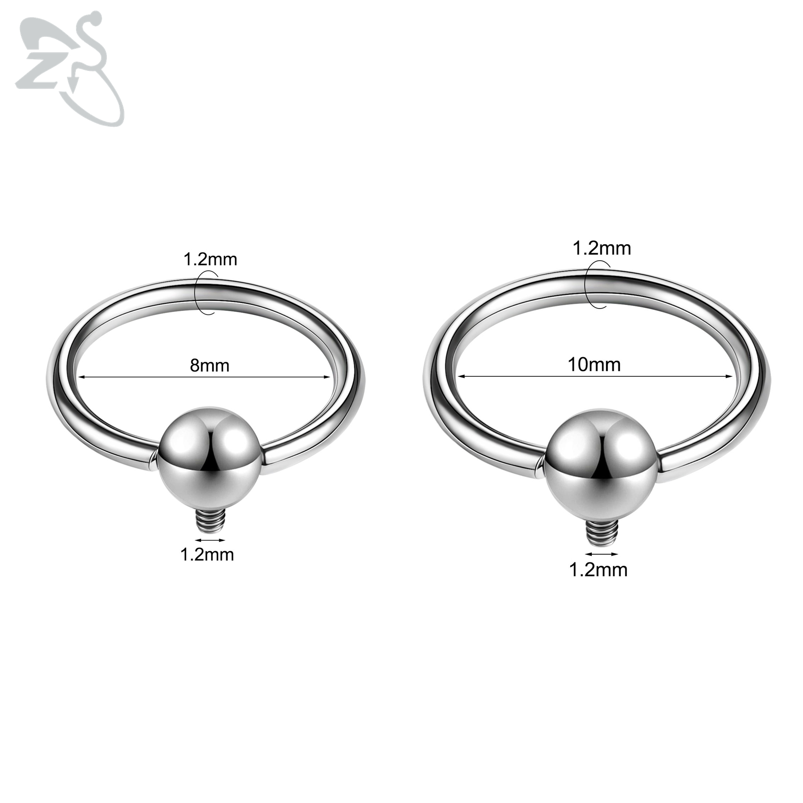 ZS 1 Set 316L Stainless Steel  - Zs Body Jewelry recension och pris