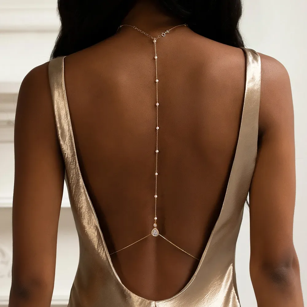 Fashion Bridal Back Chain Jewe - Body Jewelry Back recension och pris