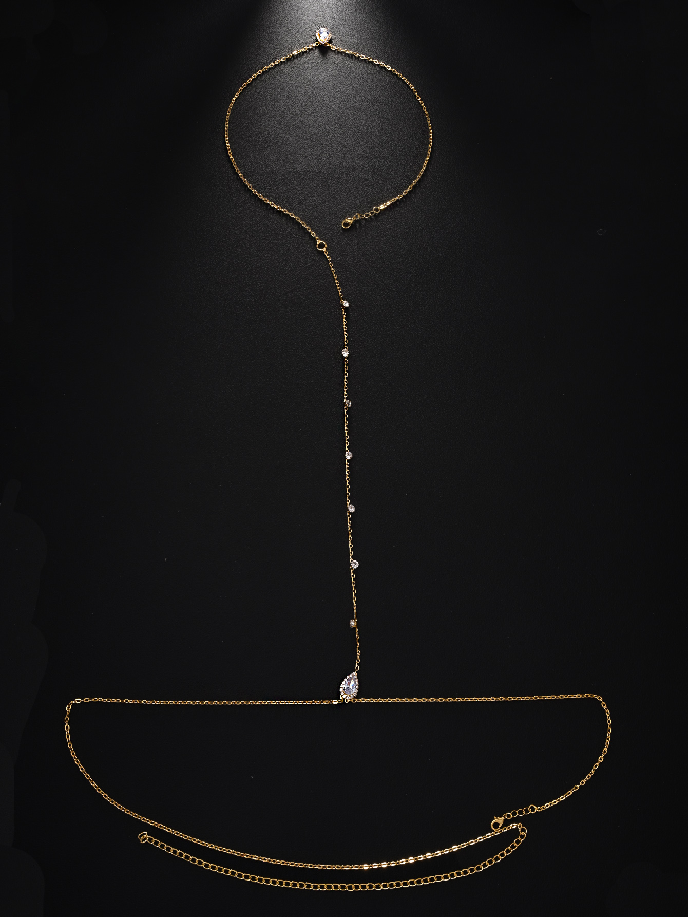 Back Body Chain Zircon Spine C - Body Jewelry Back recension och pris